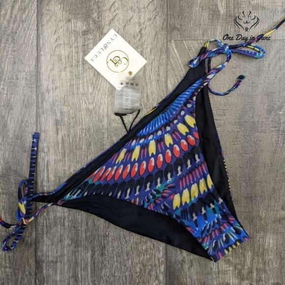 Cyn Luca Standard Reversible String Tie Bikini Bottom Swimsuit Size XL - Picture 3 of 4